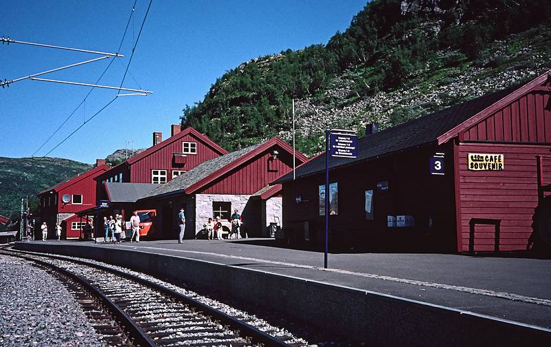 August 5, 1997 - Finse to Flm via Myrdal, Norway.<br />Myrdal train station.