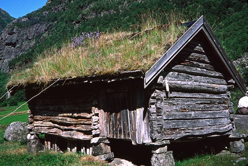 August 5, 1997 - Finse to Flm via Myrdal, Norway.<br />We ate our lunch beside this building.