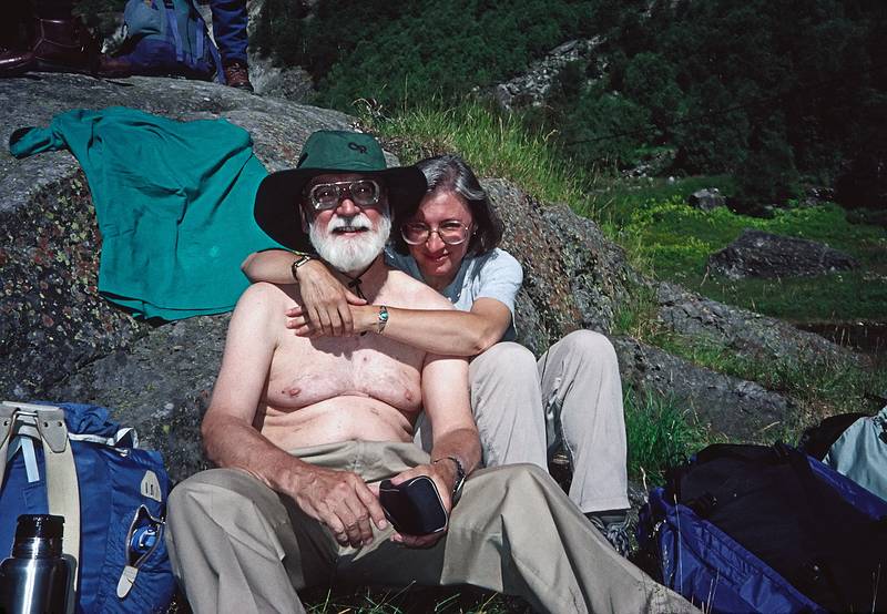 August 5, 1997 - Finse to Flm via Myrdal, Norway.<br />Egils and Joyce.