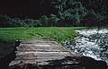 August 5, 1997 - Finse to Flm via Myrdal, Norway.<br />Old wooden bridge across the river.