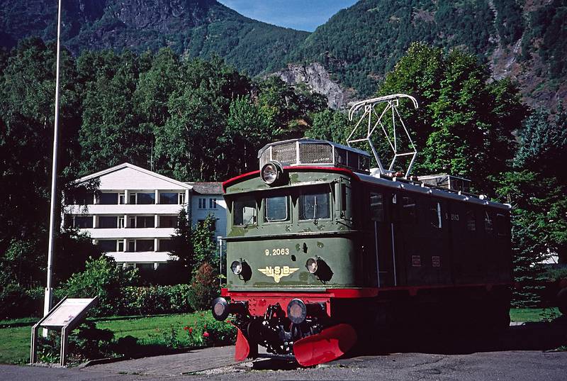 August 6, 1997 - In and around Flam, Norway.<br />An electric locomotive on display.