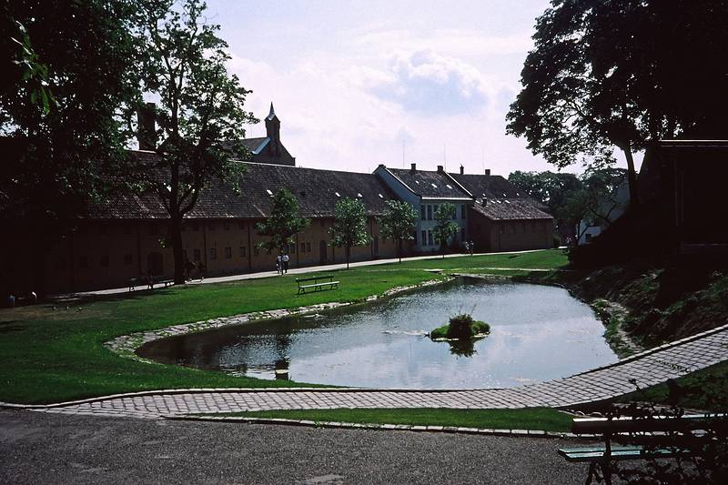 August 10, 1997 - Oslo, Norway.<br />Pool in the castle courtyard.