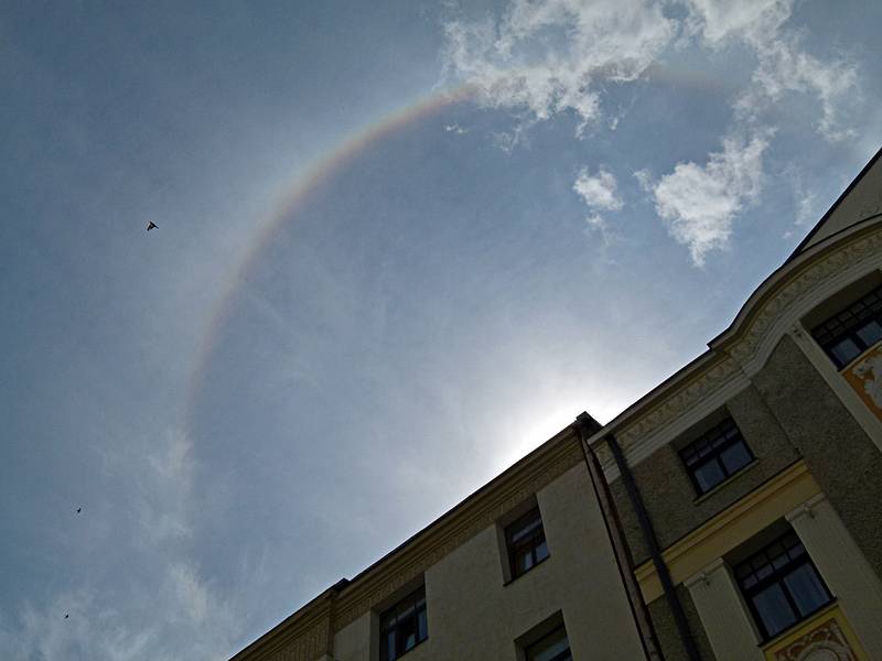 A halo around the sun (related to sun dogs).<br />June 1, 2011 - Riga, Latvia.