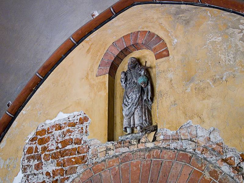 In passageway around courtyard.<br />Riga's Lutheran Cathedral (Doms).<br />June 3, 2011 - Riga, Latvia.