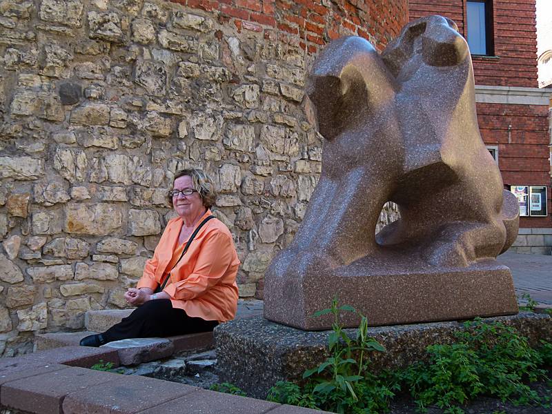 Carolyn at the base of 'Gunpowder Tower'.<br />June 3, 2011 - Riga, Latvia.