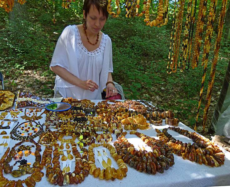 Enough amber to sink a ship.<br />Arts and crafts fair at the Latvian Ethnographic Open Air Museum.<br />June 4, 2011 - Riga, Latvia.