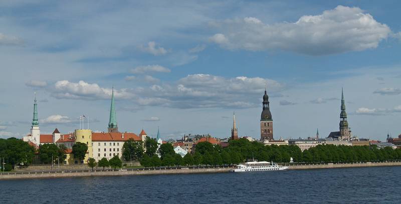 Views from the Vanu Bridge over the Daugava River.<br />June 5, 2011 - Riga, Latvia.