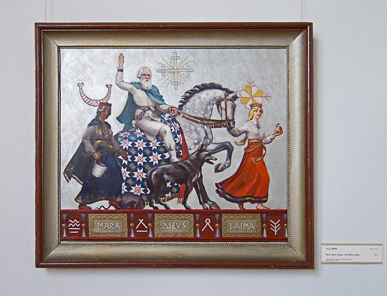 Jekabs (Jacob) Bine, 'God, Mara, and Laima', 1931.<br />At the National Museum of Art.<br />June 12, 2011 - Riga, Latvia.