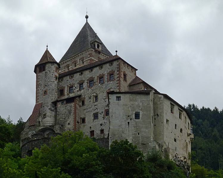 Trostburg castle above the town.<br />July 25, 2011 - Ponte Gardena, Italy.