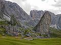 Hike from Seceda cable car terminal to Puez hut.<br />July 26, 2011 - NE of St. Ulrich/Ortisei, Italy.