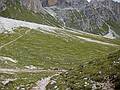 A field full of names written with the abundant white rocks.<br />Hike from Seceda cable car terminal to Puez hut.<br />July 26, 2011 - NE of St. Ulrich/Ortisei, Italy.