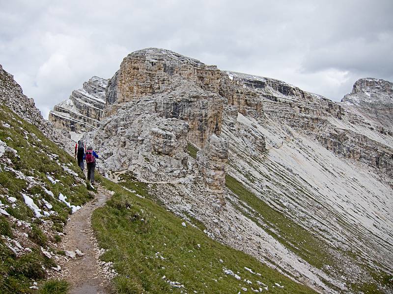 The trail (# 2) ahead.<br />Hike from Seceda cable car terminal to Puez hut.<br />July 26, 2011 - NE of St. Ulrich/Ortisei, Italy.