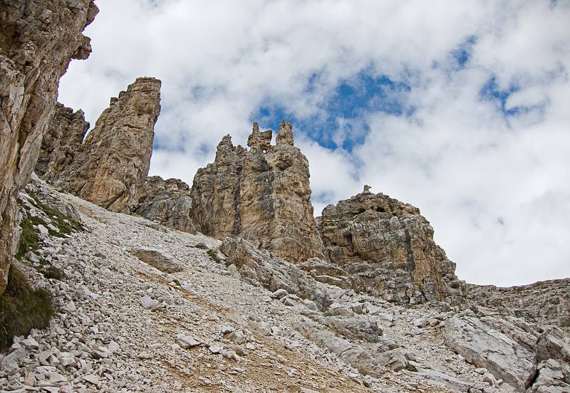 Hike from Seceda cable car terminal to Puez hut.<br />July 26, 2011 - NE of St. Ulrich/Ortisei, Italy.