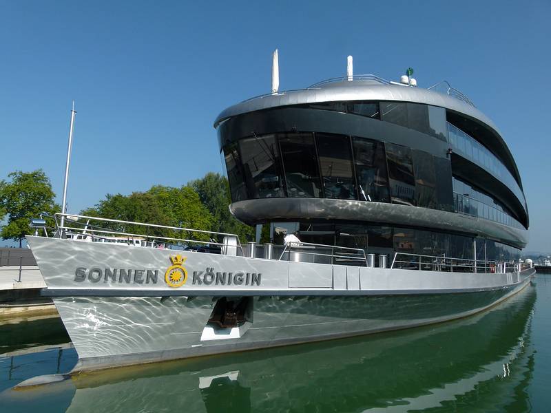 A fancy ship in the harbor.<br />August 2, 2011 - Bregenz, Austria.