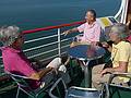 Heidi, Karl, and Joyce on board the 'Schwaben' sailing for Lindau.<br />August 2, 2011 - On Lake Constance/Bodensee in Austria or Germany.