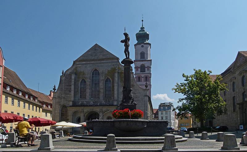 Marktplatz and St. Stephan Church.<br />August 2, 2011 - Lindau, Bavaria, Germany.