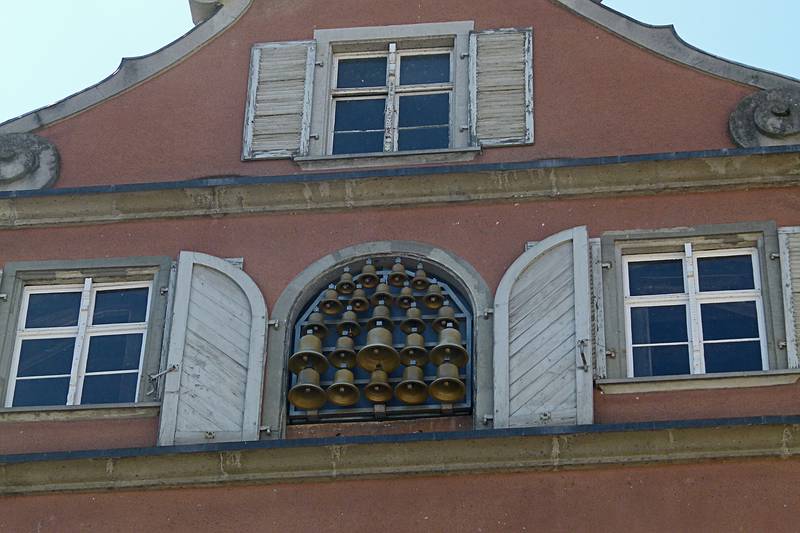 Carillon on the new Town Hall.<br />August 2, 2011 - Lindau, Bavaria, Germany.